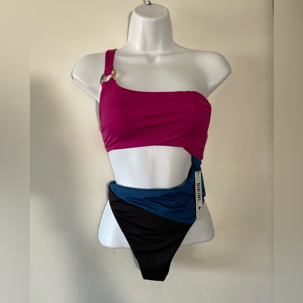 Bikini Lab Bathing Suit XXS Cut Out One Piece One Shoulder Swimsuit NEW